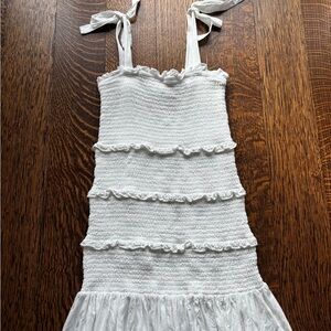Katie J NYC White Tiered Sleeveless Dress sz S